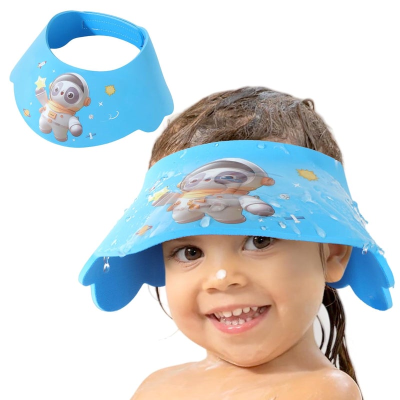 LADES Baby Shower Caps Shield - Adjustable Kids Bath Visor Hat Shampoo Washing Hair Protection Soft Cartoon for Toddler - Image 1